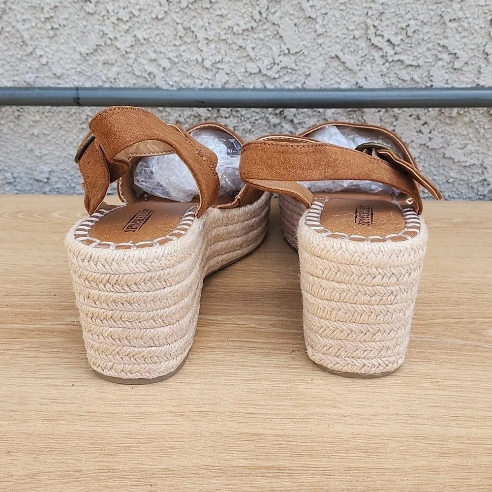 Seychelles Saddle Brown Suede Espadrille Platform Sandals Size 9.5 NWOT